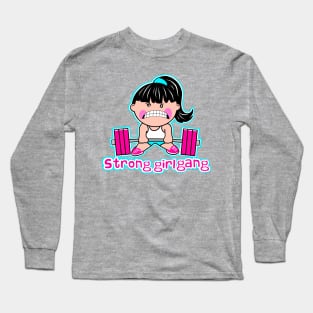 Gym girl, barbell girl, fitness girl, weightlifting Long Sleeve T-Shirt